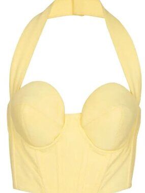Balmain 2024 Runway Yellow Bustier Corset Top – Sample Piece